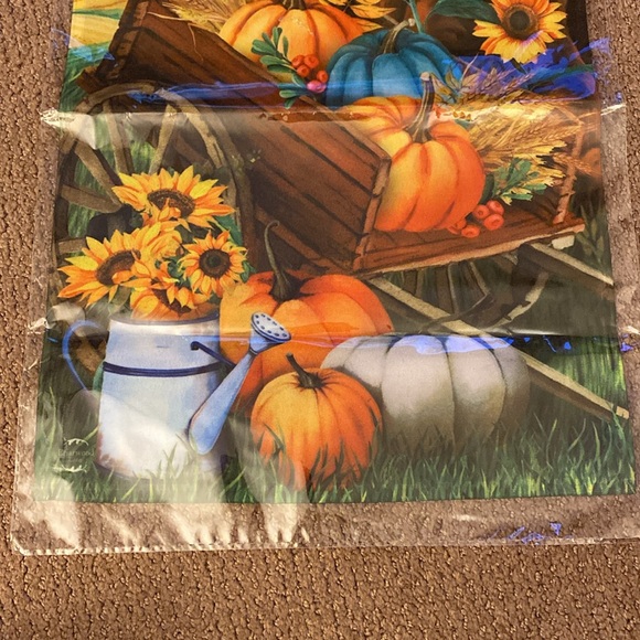 NIP.. Pumpkin cart garden flag 12.5 x 18 by Briarwood Lane - Picture 3 of 7